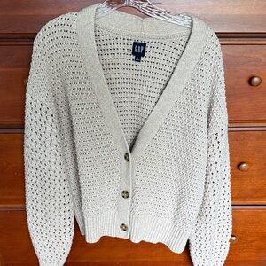 GAP Women's Cream Cardigan Sweater